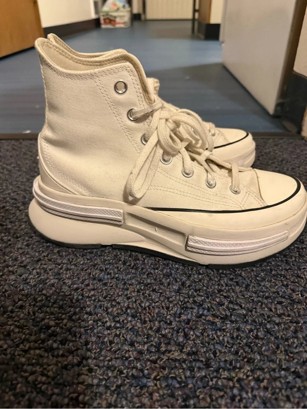 Converse Cream High-Top Platform Sneakers